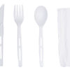 Compostable Cutlery Set with Napkin – Wrapped – 170mm – 200 Sets