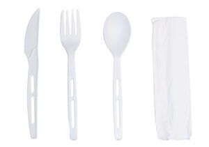 Compostable Cutlery Set with Napkin – Wrapped – 170mm – 200 Sets
